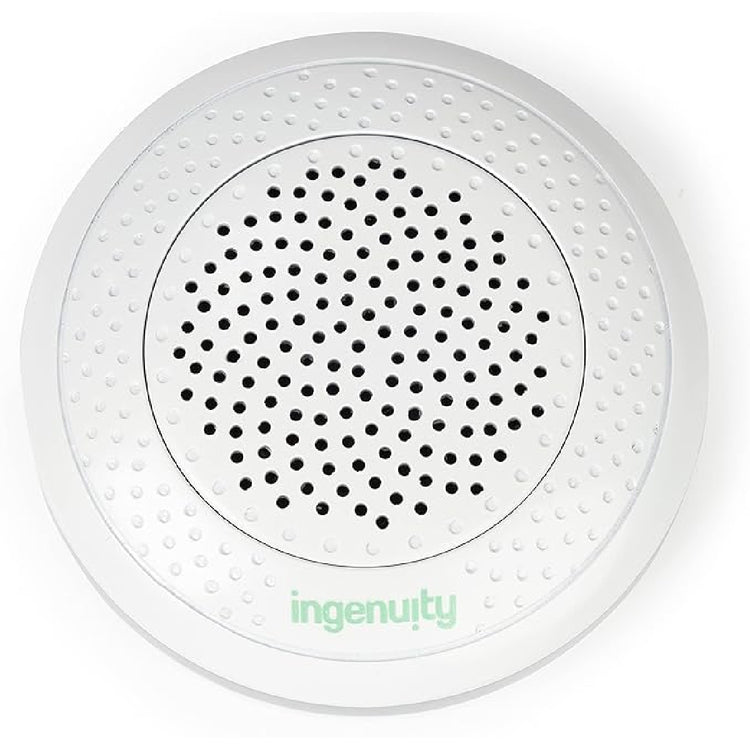 Round white device with black perforated center and 'ingenuity' branding on a white background
