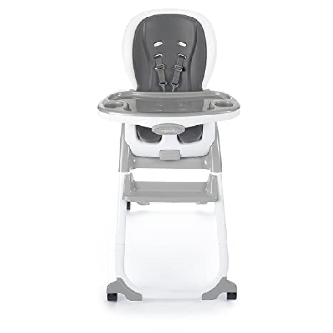 Gray high chair on a white background