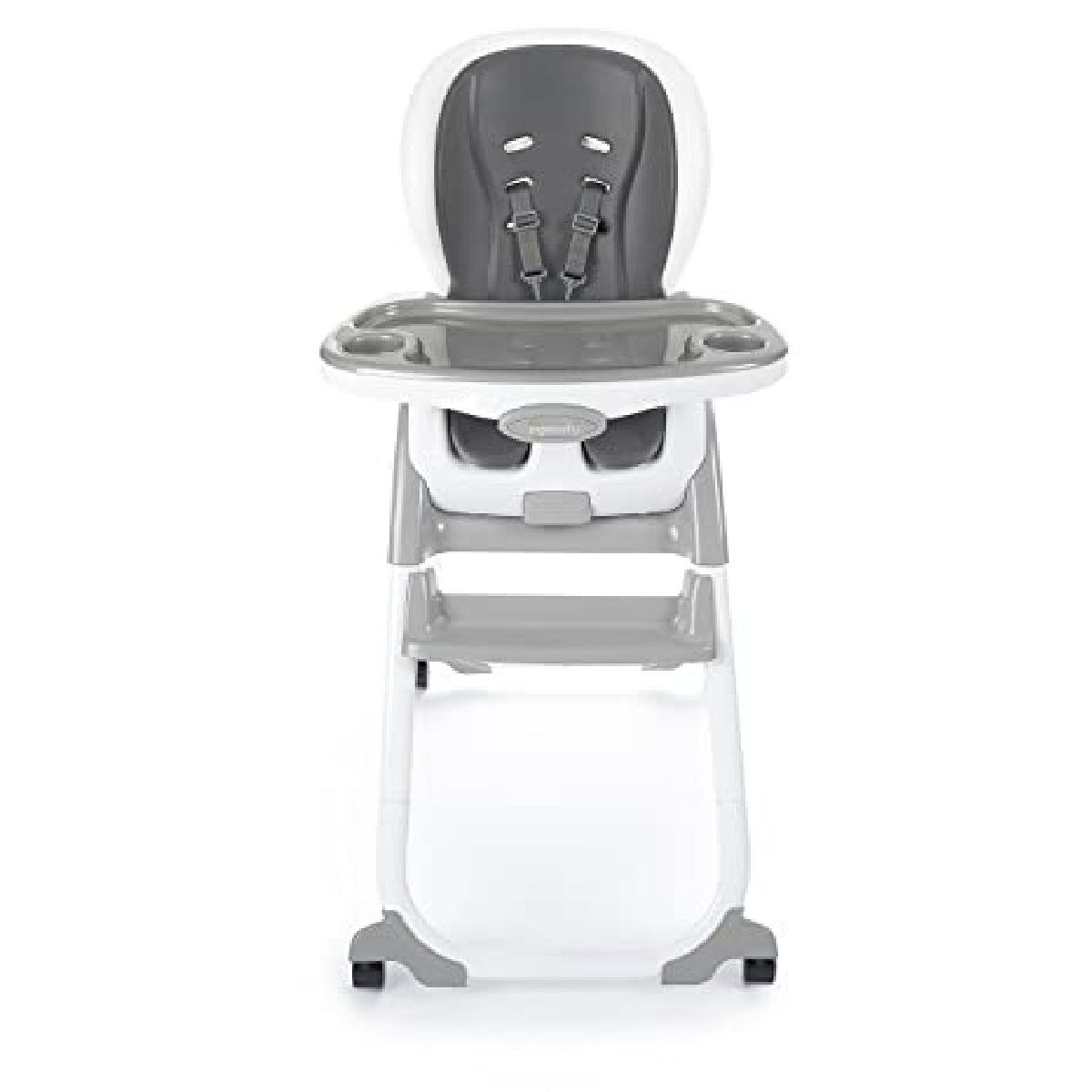 Gray high chair on a white background