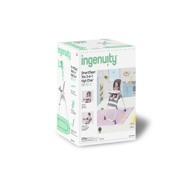 Ingenuity high chair packaging on a white background