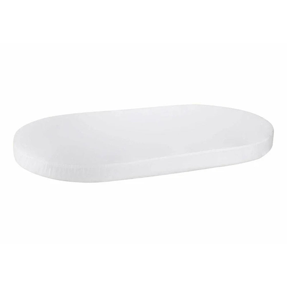 White round Boori Textile Universal Oval Jersey Cotton Sheet on a white background
