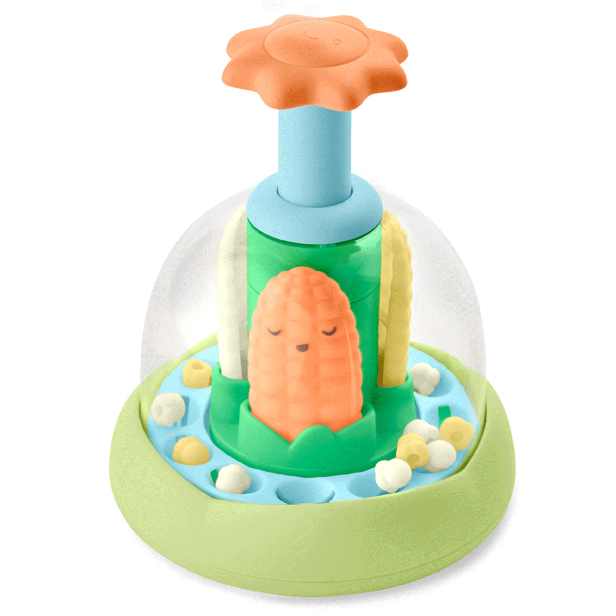 Toy with a carrot-like character on a white background