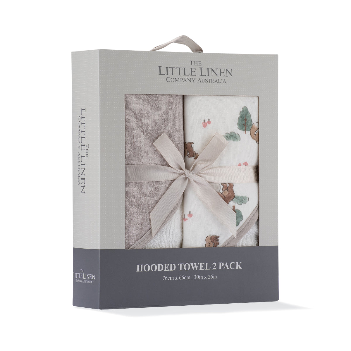 Little Linen Hooded Towel 2pk Willow Bear from Little Linen NZ stock babycity
