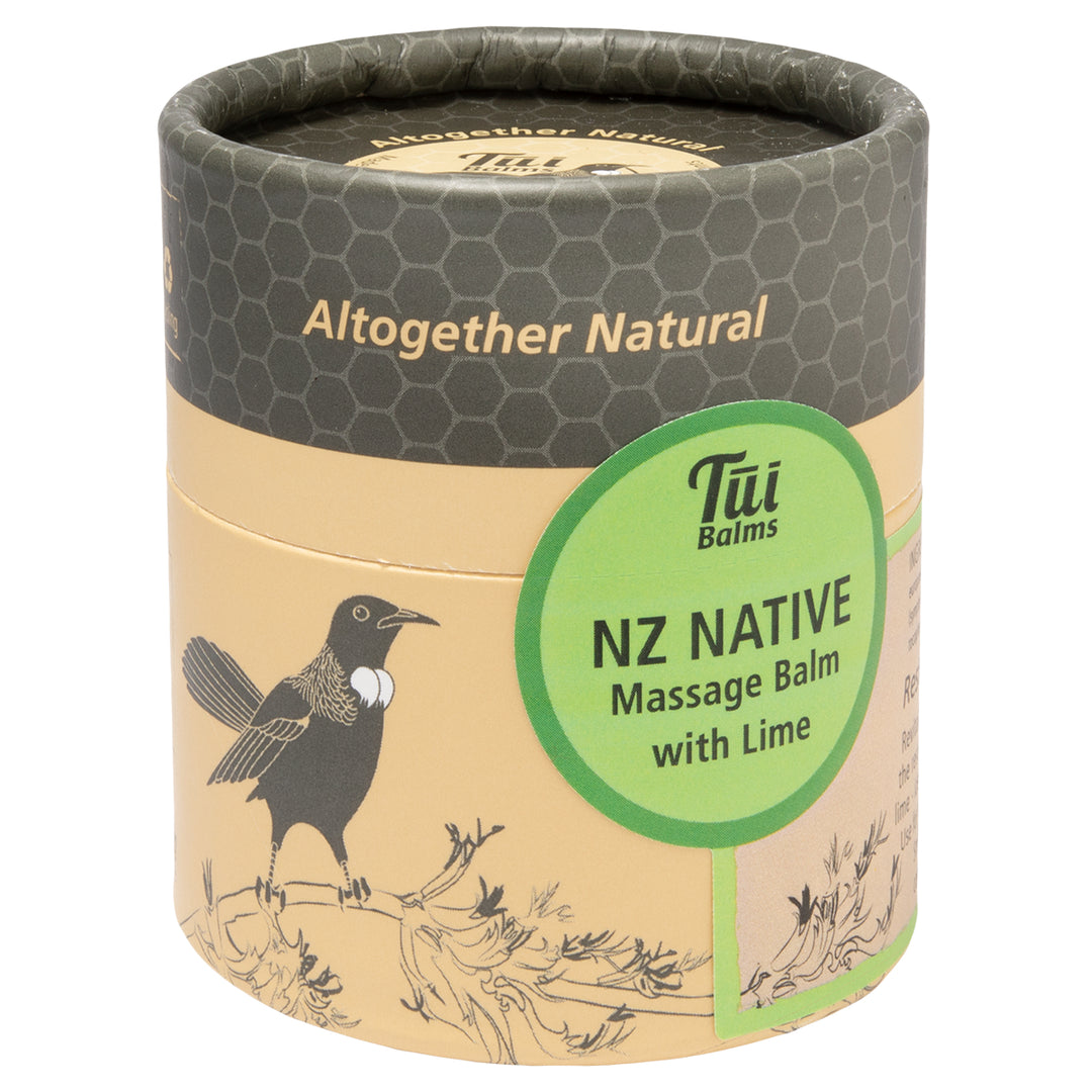 Tui Balms NZ Native Massage Balm with Lime packaging on a white background