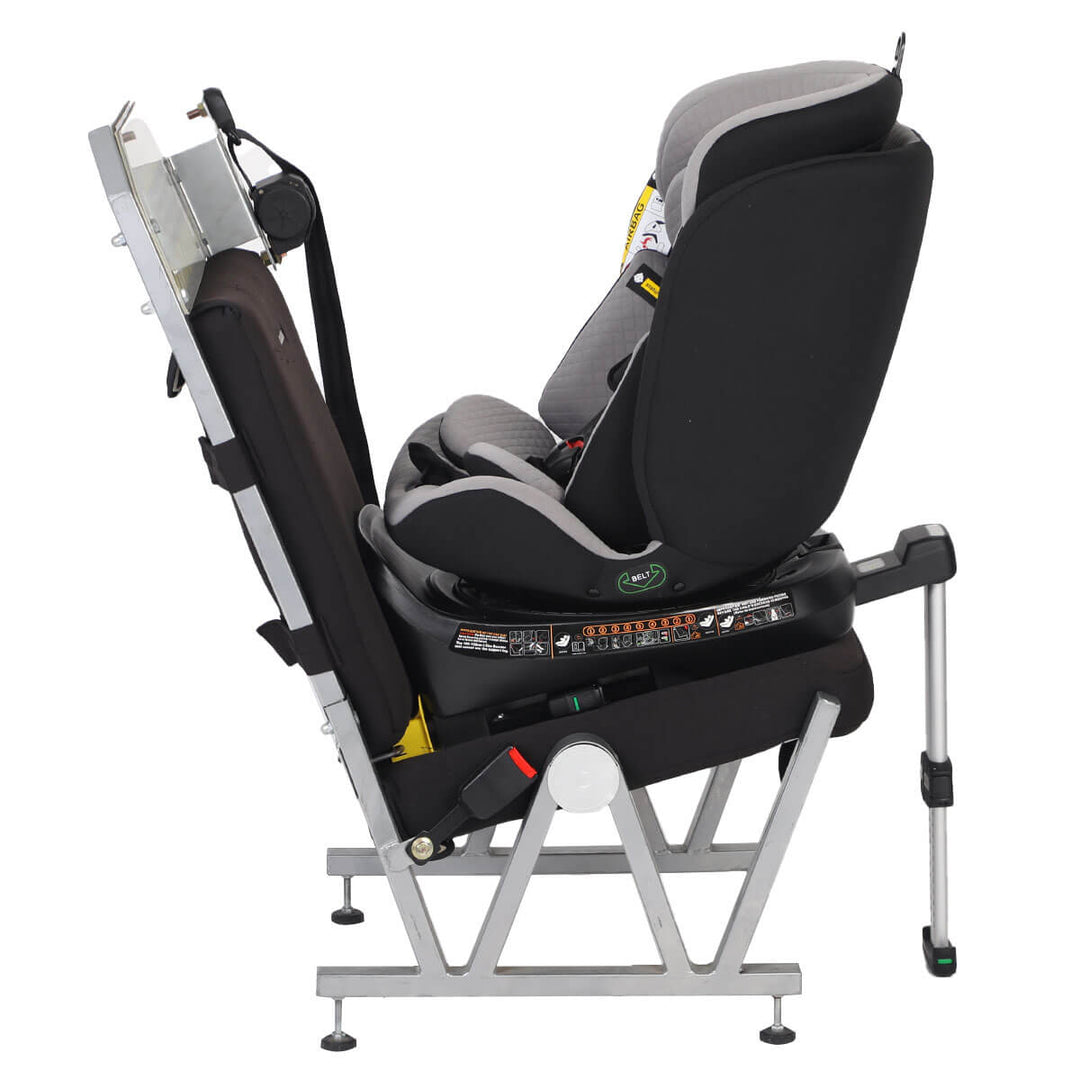 Mountain Buggy safe rotate i-size rotating car seat rear facing fitted to car seat