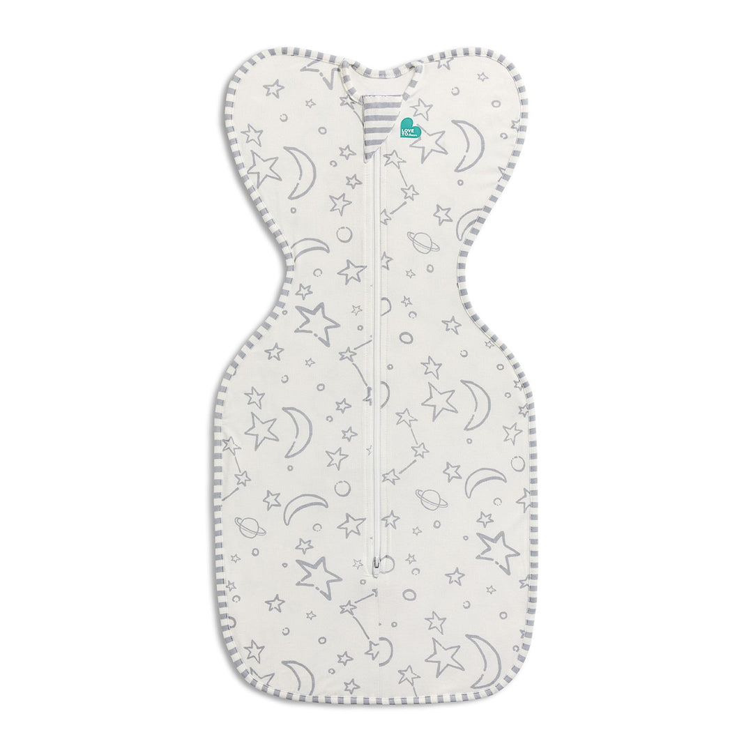 Baby wrap with star and moon pattern on a white background