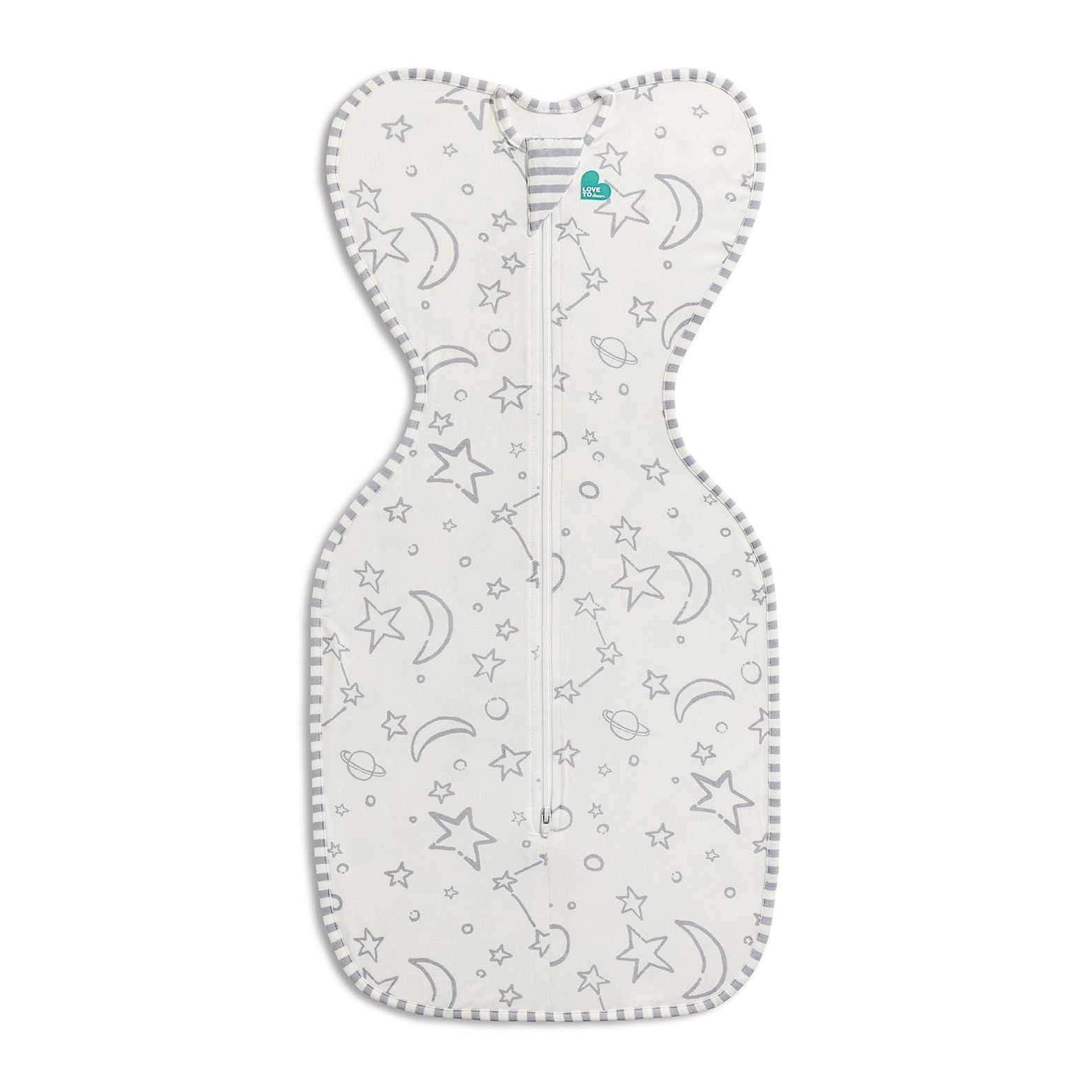 Baby wrap with star and moon pattern on a white background
