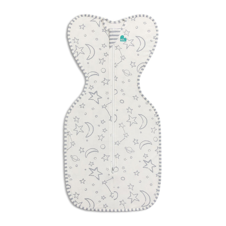 Baby wrap with star and moon pattern on a white background