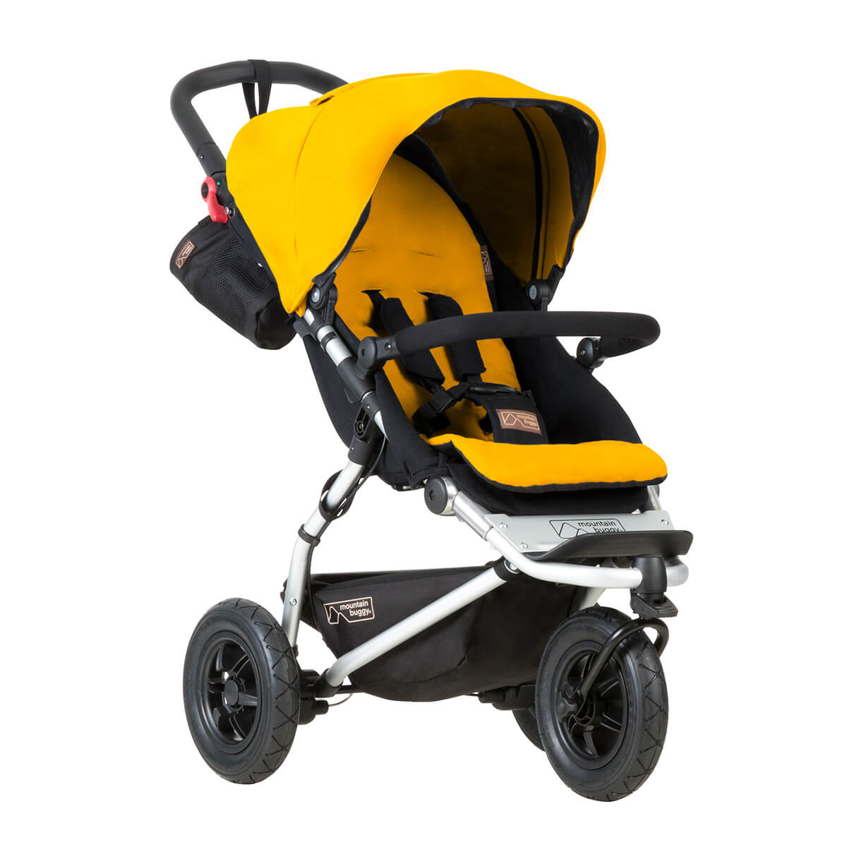 Mountain Buggy swift stroller three quarter view_gold